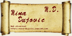 Mina Dujović vizit kartica